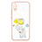 Coque Silicone Motif Fantaisie Souple Couleur Unie Etui Housse avec Support Bague Anneau Y01X pour Xiaomi Redmi 9AT Jaune