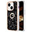 Coque Silicone Motif Fantaisie Souple Couleur Unie Etui Housse avec Support Bague Anneau Y02B pour Apple iPhone 14 Noir