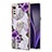 Coque Silicone Motif Fantaisie Souple Couleur Unie Etui Housse avec Support Bague Anneau Y02B pour LG Velvet 5G Violet