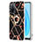 Coque Silicone Motif Fantaisie Souple Couleur Unie Etui Housse avec Support Bague Anneau Y02B pour Oppo A53s 5G Noir