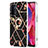 Coque Silicone Motif Fantaisie Souple Couleur Unie Etui Housse avec Support Bague Anneau Y02B pour Oppo A54 5G Noir