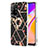 Coque Silicone Motif Fantaisie Souple Couleur Unie Etui Housse avec Support Bague Anneau Y02B pour Oppo A94 5G Noir