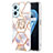 Coque Silicone Motif Fantaisie Souple Couleur Unie Etui Housse avec Support Bague Anneau Y02B pour Oppo A96 4G Petit