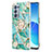 Coque Silicone Motif Fantaisie Souple Couleur Unie Etui Housse avec Support Bague Anneau Y02B pour Oppo Reno6 Pro 5G Vert