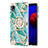 Coque Silicone Motif Fantaisie Souple Couleur Unie Etui Housse avec Support Bague Anneau Y02B pour Samsung Galaxy A01 Core Petit