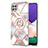 Coque Silicone Motif Fantaisie Souple Couleur Unie Etui Housse avec Support Bague Anneau Y02B pour Samsung Galaxy A22 5G Petit