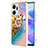 Coque Silicone Motif Fantaisie Souple Couleur Unie Etui Housse avec Support Bague Anneau Y03B pour Huawei Honor X7a Mixte