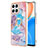 Coque Silicone Motif Fantaisie Souple Couleur Unie Etui Housse avec Support Bague Anneau Y03B pour Huawei Honor X8 4G Bleu