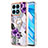 Coque Silicone Motif Fantaisie Souple Couleur Unie Etui Housse avec Support Bague Anneau Y03B pour Huawei Honor X8a 4G Petit