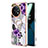 Coque Silicone Motif Fantaisie Souple Couleur Unie Etui Housse avec Support Bague Anneau Y03B pour OnePlus 11 5G Violet