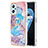 Coque Silicone Motif Fantaisie Souple Couleur Unie Etui Housse avec Support Bague Anneau Y03B pour Oppo A96 4G Bleu