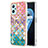 Coque Silicone Motif Fantaisie Souple Couleur Unie Etui Housse avec Support Bague Anneau Y03B pour Oppo A96 4G Colorful