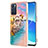 Coque Silicone Motif Fantaisie Souple Couleur Unie Etui Housse avec Support Bague Anneau Y03B pour Oppo Reno6 5G Petit