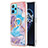 Coque Silicone Motif Fantaisie Souple Couleur Unie Etui Housse avec Support Bague Anneau Y03B pour Realme 9 4G Bleu