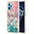 Coque Silicone Motif Fantaisie Souple Couleur Unie Etui Housse avec Support Bague Anneau Y03B pour Realme 9 5G Colorful