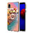 Coque Silicone Motif Fantaisie Souple Couleur Unie Etui Housse avec Support Bague Anneau Y03B pour Samsung Galaxy A01 Core Petit