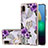 Coque Silicone Motif Fantaisie Souple Couleur Unie Etui Housse avec Support Bague Anneau Y03B pour Samsung Galaxy A02 Violet