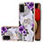 Coque Silicone Motif Fantaisie Souple Couleur Unie Etui Housse avec Support Bague Anneau Y03B pour Samsung Galaxy A02s Violet