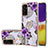 Coque Silicone Motif Fantaisie Souple Couleur Unie Etui Housse avec Support Bague Anneau Y03B pour Samsung Galaxy A05s Violet