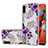 Coque Silicone Motif Fantaisie Souple Couleur Unie Etui Housse avec Support Bague Anneau Y03B pour Samsung Galaxy A11 Violet