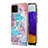 Coque Silicone Motif Fantaisie Souple Couleur Unie Etui Housse avec Support Bague Anneau Y03B pour Samsung Galaxy A22 4G Petit