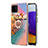 Coque Silicone Motif Fantaisie Souple Couleur Unie Etui Housse avec Support Bague Anneau Y03B pour Samsung Galaxy A22 4G Petit