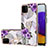 Coque Silicone Motif Fantaisie Souple Couleur Unie Etui Housse avec Support Bague Anneau Y03B pour Samsung Galaxy A22 4G Violet