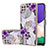 Coque Silicone Motif Fantaisie Souple Couleur Unie Etui Housse avec Support Bague Anneau Y03B pour Samsung Galaxy A22 5G Violet