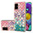 Coque Silicone Motif Fantaisie Souple Couleur Unie Etui Housse avec Support Bague Anneau Y03B pour Samsung Galaxy A51 4G Colorful