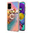 Coque Silicone Motif Fantaisie Souple Couleur Unie Etui Housse avec Support Bague Anneau Y03B pour Samsung Galaxy A51 4G Petit