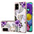 Coque Silicone Motif Fantaisie Souple Couleur Unie Etui Housse avec Support Bague Anneau Y03B pour Samsung Galaxy A51 4G Violet