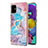 Coque Silicone Motif Fantaisie Souple Couleur Unie Etui Housse avec Support Bague Anneau Y03B pour Samsung Galaxy A51 5G Petit