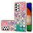 Coque Silicone Motif Fantaisie Souple Couleur Unie Etui Housse avec Support Bague Anneau Y03B pour Samsung Galaxy A52 4G Colorful