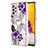 Coque Silicone Motif Fantaisie Souple Couleur Unie Etui Housse avec Support Bague Anneau Y03B pour Samsung Galaxy A73 5G Violet