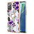 Coque Silicone Motif Fantaisie Souple Couleur Unie Etui Housse avec Support Bague Anneau Y03B pour Samsung Galaxy Note 20 5G Violet