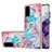 Coque Silicone Motif Fantaisie Souple Couleur Unie Etui Housse avec Support Bague Anneau Y03B pour Samsung Galaxy S20 Bleu