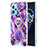 Coque Silicone Motif Fantaisie Souple Couleur Unie Etui Housse avec Support Bague Anneau Y04B pour Realme 9 4G Violet