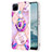 Coque Silicone Motif Fantaisie Souple Couleur Unie Etui Housse avec Support Bague Anneau Y04B pour Realme C21Y Petit