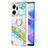 Coque Silicone Motif Fantaisie Souple Couleur Unie Etui Housse avec Support Bague Anneau Y05B pour Huawei Honor X7a Colorful