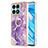 Coque Silicone Motif Fantaisie Souple Couleur Unie Etui Housse avec Support Bague Anneau Y05B pour Huawei Honor X8a 4G Petit