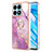 Coque Silicone Motif Fantaisie Souple Couleur Unie Etui Housse avec Support Bague Anneau Y05B pour Huawei Honor X8a 4G Petit