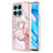 Coque Silicone Motif Fantaisie Souple Couleur Unie Etui Housse avec Support Bague Anneau Y05B pour Huawei Honor X8a 4G Petit