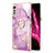 Coque Silicone Motif Fantaisie Souple Couleur Unie Etui Housse avec Support Bague Anneau Y05B pour LG Velvet 4G Petit