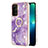 Coque Silicone Motif Fantaisie Souple Couleur Unie Etui Housse avec Support Bague Anneau Y05B pour OnePlus Nord N200 5G Violet