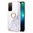 Coque Silicone Motif Fantaisie Souple Couleur Unie Etui Housse avec Support Bague Anneau Y05B pour Oppo A53s 5G Blanc