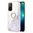 Coque Silicone Motif Fantaisie Souple Couleur Unie Etui Housse avec Support Bague Anneau Y05B pour Oppo A94 5G Blanc