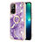 Coque Silicone Motif Fantaisie Souple Couleur Unie Etui Housse avec Support Bague Anneau Y05B pour Oppo A94 5G Violet