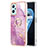 Coque Silicone Motif Fantaisie Souple Couleur Unie Etui Housse avec Support Bague Anneau Y05B pour Oppo A96 4G Petit