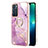 Coque Silicone Motif Fantaisie Souple Couleur Unie Etui Housse avec Support Bague Anneau Y05B pour Oppo Reno6 5G Petit