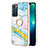 Coque Silicone Motif Fantaisie Souple Couleur Unie Etui Housse avec Support Bague Anneau Y05B pour Oppo Reno6 5G Petit